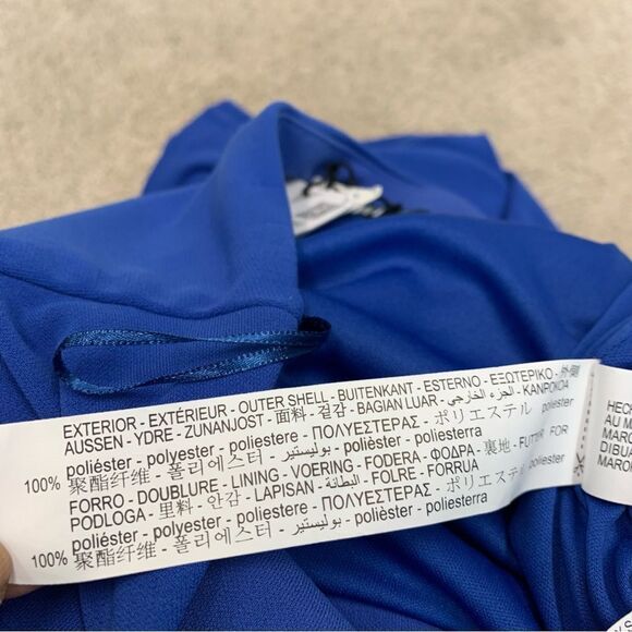 ZARA blue draped ruched high waisted midi skirt front slit Sz M NWT - Picture 7 of 10